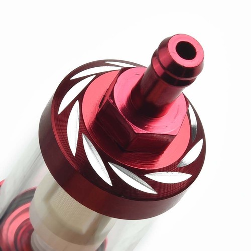 Red 8mm 5/16 Fuel Filter Motorcycle Fuel Gas-Filter Petrol Diesel Inline Tube - Picture 12 of 12