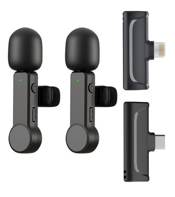 NPTCL Wireless Microphone for iPhone and Android Phones - 2 Pack Cordless Lav...