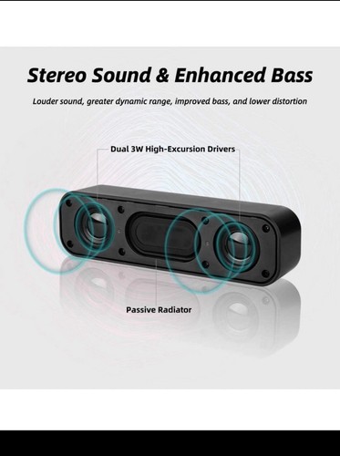 Upgraded USB Computer /Laptop Speaker with Stereo Sound & Enhanced Bass - Afbeelding 2 van 8