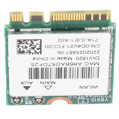 Wireless Card Dual Band 2.4G/5G 802.11A/B/G/N/AC DW1820 Network Computer Acc NEW - Afbeelding 10 van 12