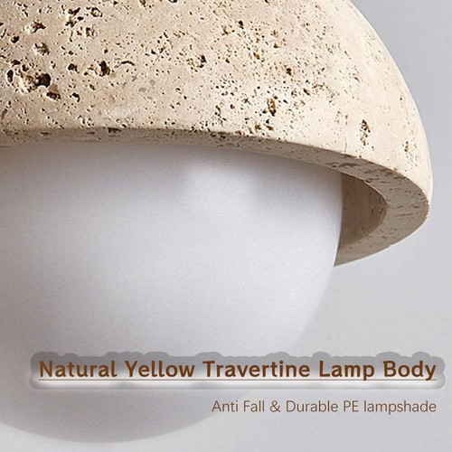 Spherical Wabi Sabi Pendant Light Natural Stone Retro Japanese Style Yellow T... - Picture 6 of 9