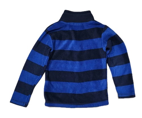 The Children's Place Striped fleece 1/4 zip top blue Boys Sizes 5/6 - Picture 2 of 6
