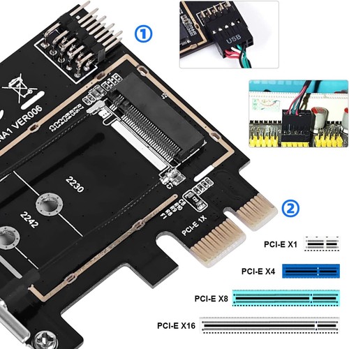 MZHOU Wireless Network Card Adapter- M.2 NGFF - PCI-E 1X WiFi network card Conve - 第 3/7 張圖片