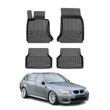 OMAC Gummi Fußmatten für BMW 5er E61 Touring 2003-2010 Premium Gummi Schwarz 4x