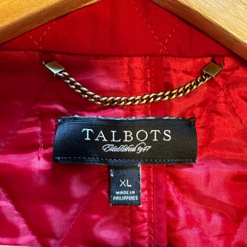 Talbots Coat Women’s XL Red Quilted Minimalist Outdoors Casual Preppy Old Money - Picture 2 of 11