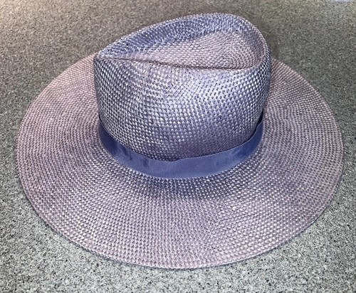 Sombrero de Paja Eugenia Kim Harlow Fedora Lavanda Púrpura Ala Ancha Nuevo con Etiquetas - Imagen 5 de 8