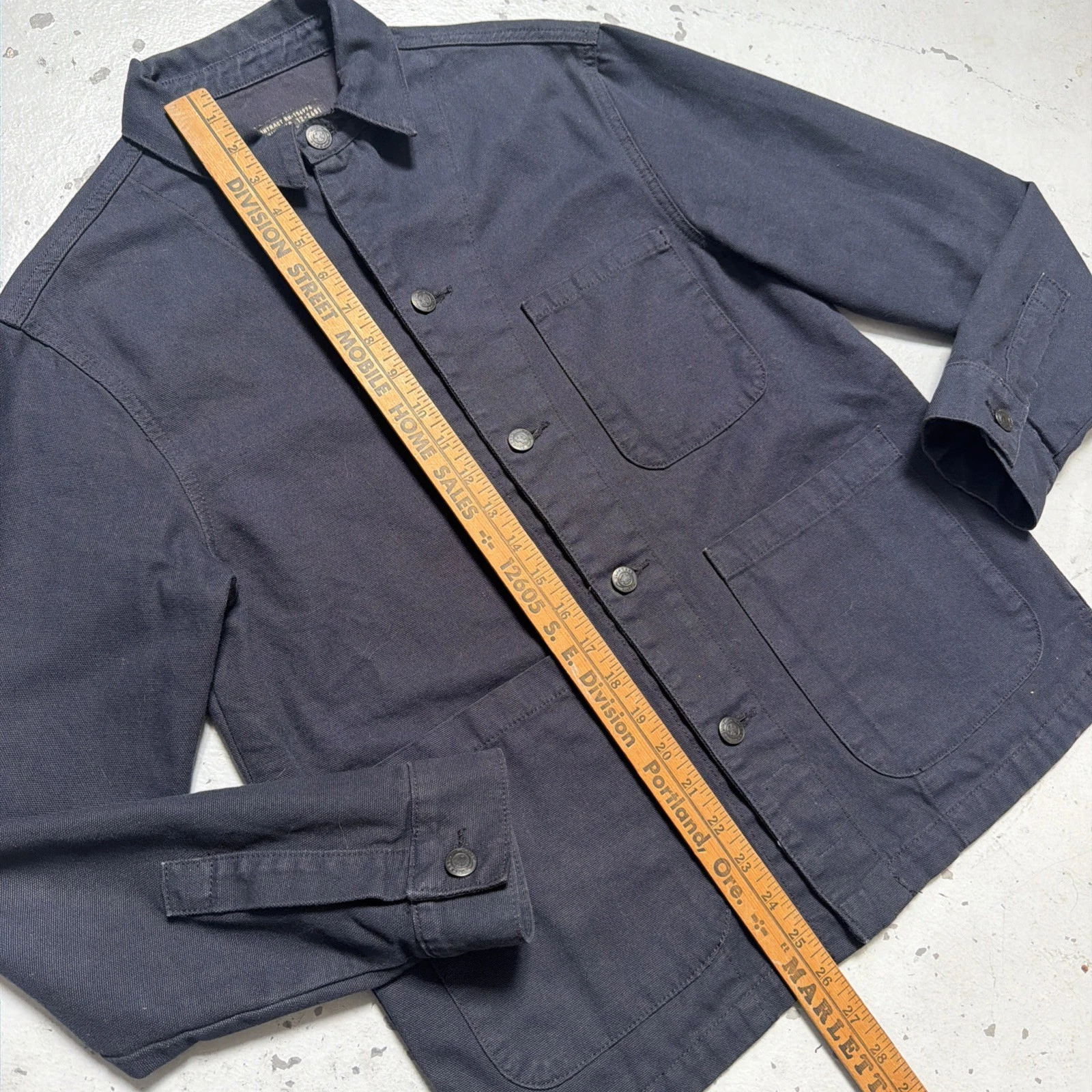 Imogene & Willie Canvas Chore Jacket French Euro Military Style Made In USA XS-S image 3
