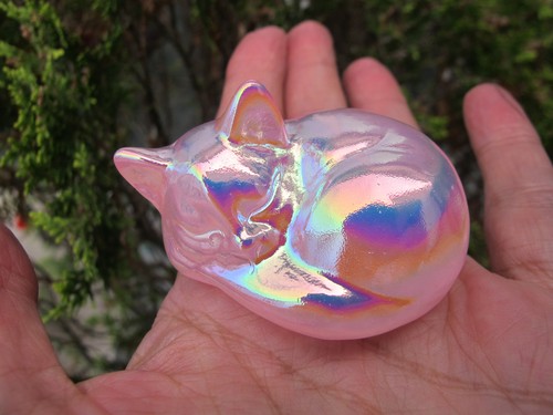 Pink Aura Quartz Crystal Cat Shimmer Bright White Healing treated communicate - Picture 19 of 24