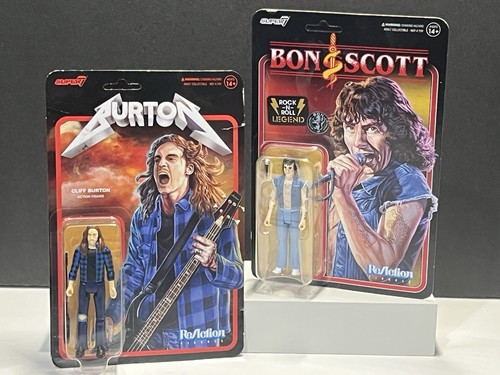 Super7 ReAction Figures NEW IN BOX • Cliff Burton & Bon Scott • Metallica AC/DC - Picture 3 of 14