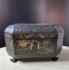 Antique Wooden Chinese Box - 7” Wide, 4.25” Tall