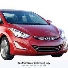 For Hyundai Elantra 12-16 APG 1-Pc Polished 8x6 mm Horizontal Billet Main Grille