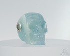 Necklace of 1.1" Blue Onyx Hand Carved Crystal Skull Pendant, Skull Jewelry