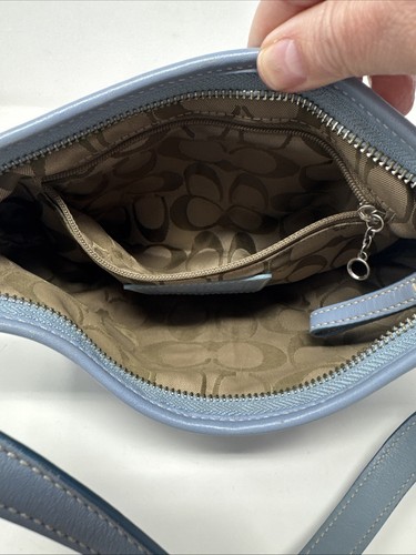 Borsa Coach VINTAGE donna pelle hobo borsetta blu tracolla borsetta baguette luna - Foto 15 di 17