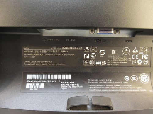 Dell S2440Lb 24" Widescreen 1920x1080 LCD Monitor w/ Power Supply - Picture 6 of 7