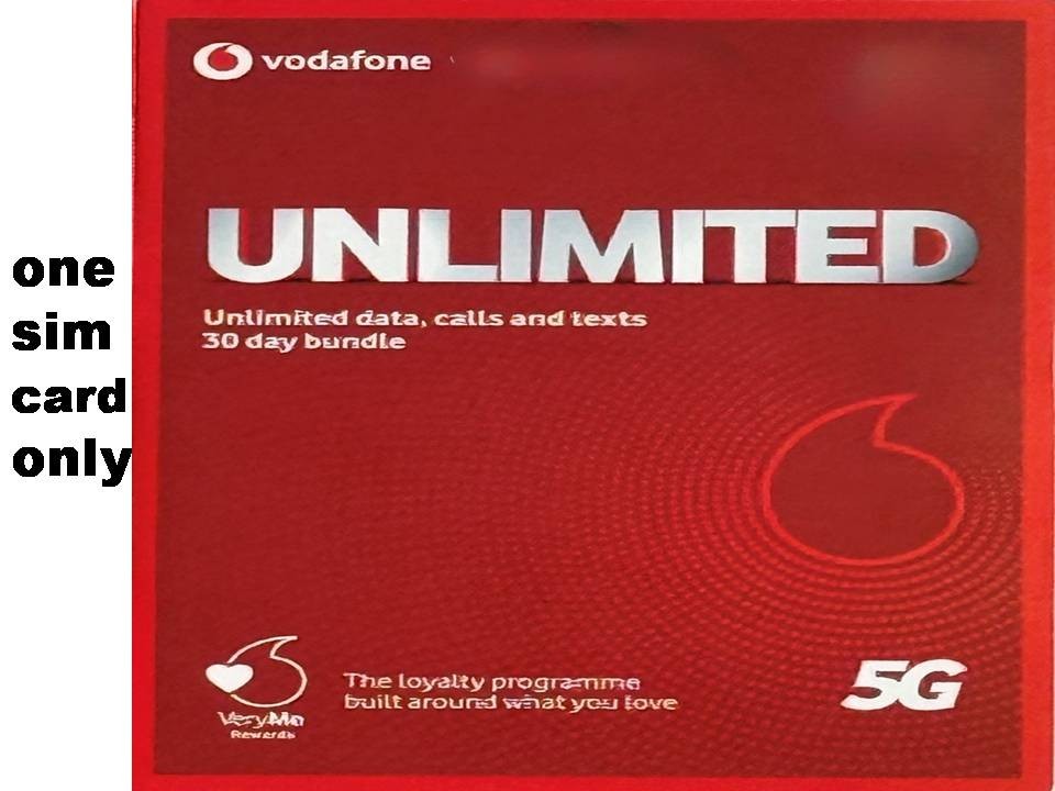 Unlimited Internet New Vodafone  UK Pay As You Go PAYG SIM Card Vodafone simcard