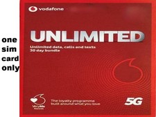 Unlimited Internet New Vodafone  UK Pay As You Go PAYG SIM Card Vodafone simcard