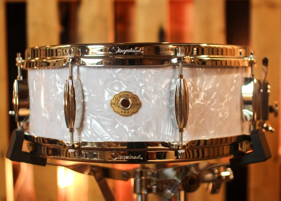 Slingerland 5,5x14 Radio King Artist White Marine Pearl Snare Drum