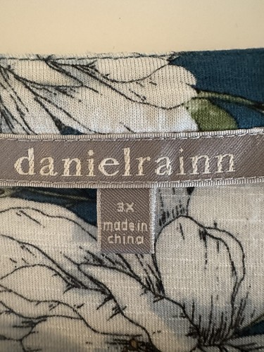 Daniel Rainn Damen Kurzarm grün geblümt Shirt Größe 3X - Bild 4 von 6