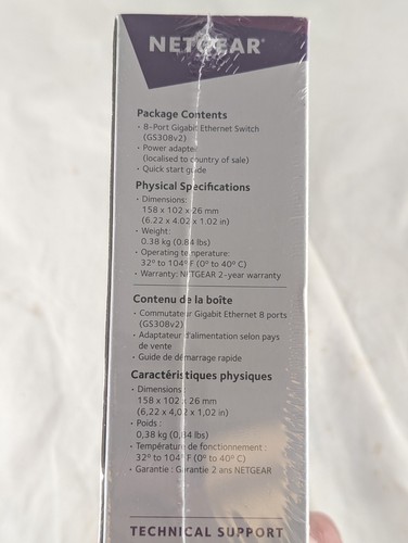 NETGEAR 8-Port Gigabit Ethernet Unmanaged Switch Sz 9" L x 7.5" H x 2" W, Black - Picture 8 of 8