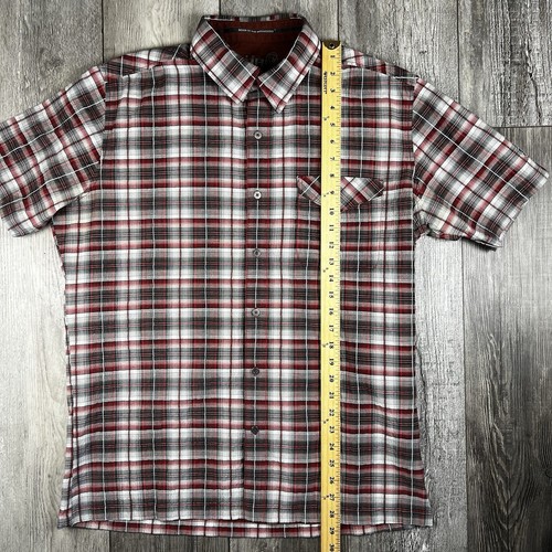 Kuhl Mens Short Sleeve Button Up Red Check Mountains Outdoors Hiking Size Large - Picture 12 of 14