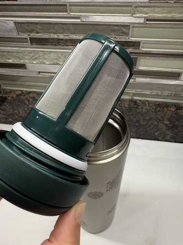Teavana Tea Travel Tumbler Infuser Green Snowflakes Stainless Steel 16oz MINT - Picture 13 of 13
