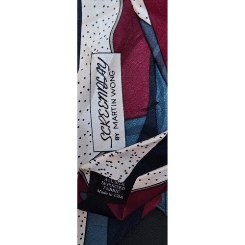 Screenplay by Martin Wong Necktie Abstract Geometric Silk Multicolor - Picture 3 of 3