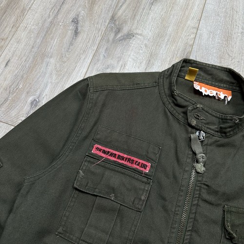 SuperDry Motorcycle Military Jacket Okinawa Bikers Club Green Mens Size M - Picture 4 of 9