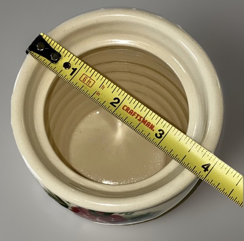 East Texas Pottery Red Rose Stoneware Creamer Pitcher & Sugar Crock With Lids - Picture 9 of 10