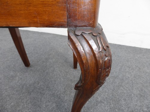 Vintage Accent Chair Ball & Claw Feet Burl Wood Brown Leather Decorative Nail - Picture 8 of 10