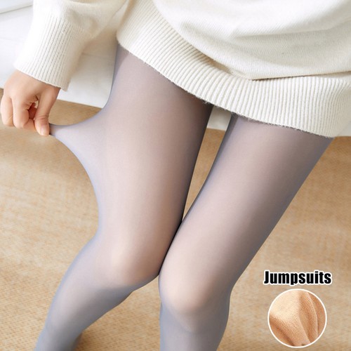 Legs False Women Warm Fleece Plush Fake Skin Nude Pantyhose Stockings Tight - Picture 15 of 15
