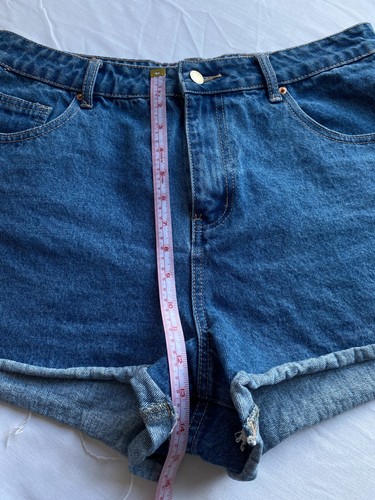 Stndrd Denim Shorts Womens Plus Sz 16 Blue Hot Pants Pockets Zip Button Stretch - Picture 13 of 14
