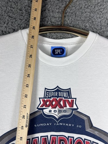 Vintage Los Angeles rams 2000 superbowl champions Georgia T-shirt NFL Mens Lg-P - Picture 5 of 8