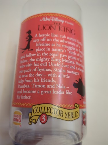 New Walt Disney Lion King Vintage 1994 Burger King Coke Cup Collectors Series - Picture 8 of 10