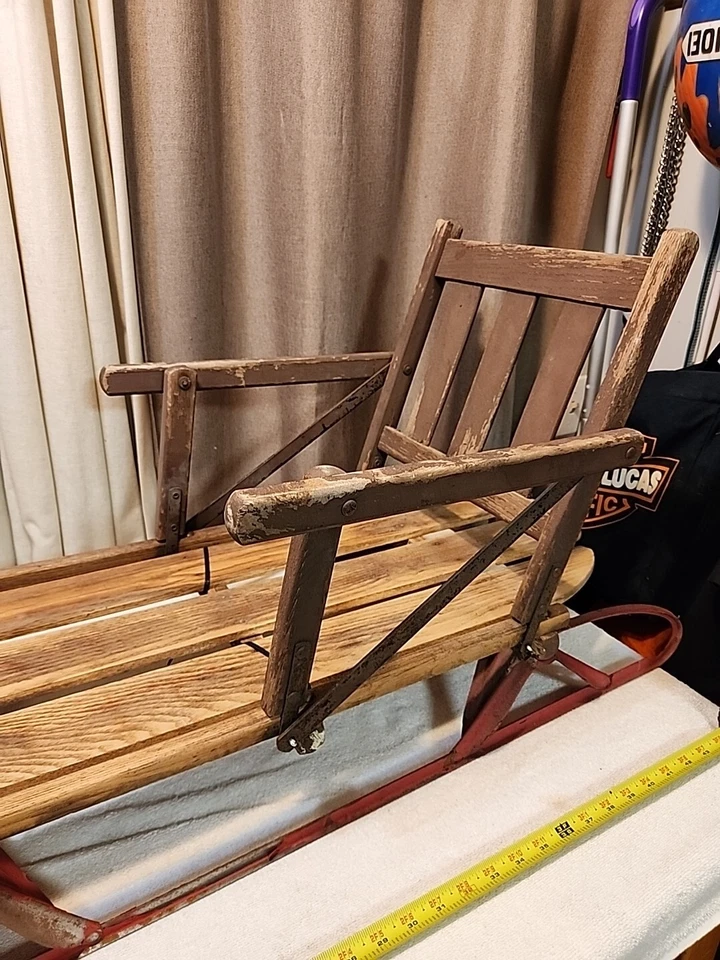 Radio Flyer trineo volante flexible vintage con respaldo de asiento. Muy Raro Semi Restaurado  Foto 4 de 4