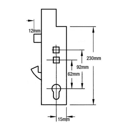 Cerradura de puerta para caja de cambios Fullex serie XL o Vita cimitarra - Imagen 3 de 3