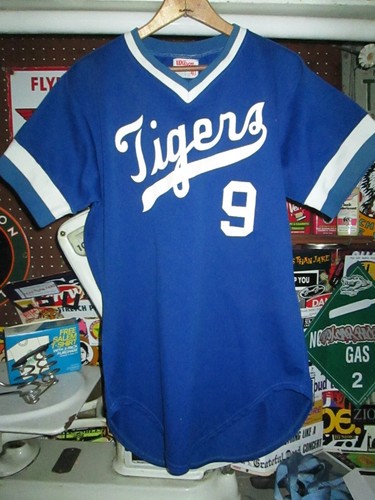 WILSON Vtg 80s 90s Game Worn TIGERS Baseball Jersey Memphis State ?? Sz 40 USA
