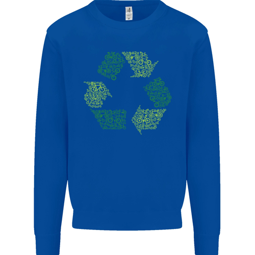 Recycle Bike Fun Cyclist Funny Kids Sweatshirt Jumper - Picture 30 of 82
