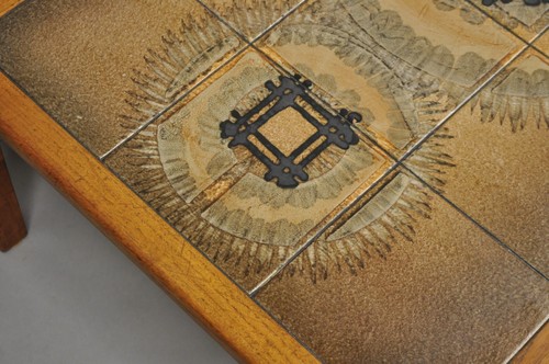 Johannes Andersen Mid Century Danish Modern Ceramic Tile Teak Wood Coffee Table - Picture 9 of 12