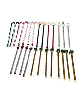 Vintage Holiday Themed Blown Glass Swizzle Sticks, Set of 26