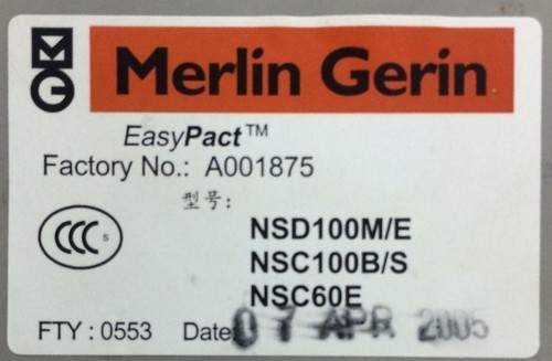 MERLIN GERLIN 50AMP A001875 CIRCUIT BREAKER - Picture 3 of 3