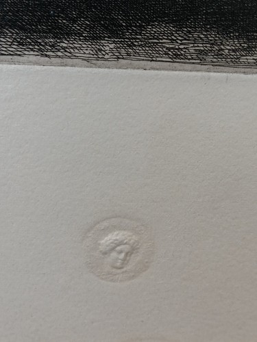 THE ENGRAVER - Etching by Francois Bonvin - Framed - Louvre Stamp - Picture 3 of 7