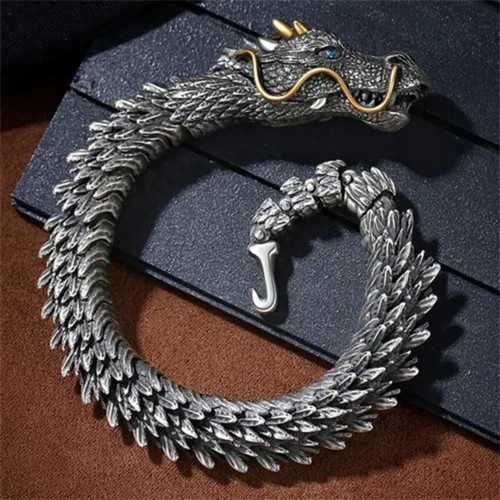 Brazalete Hip Hop Joyería Gótica Dragón 3D Único 22CM De Colección Para Hombres EE. UU. - Imagen 8 de 10