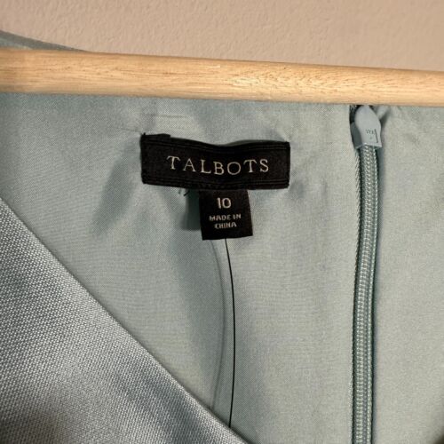 NWT Talbots Sleeveless Silk V-Neck Shift Dress Women's 10 Blue Cocktail Party - Picture 7 of 11