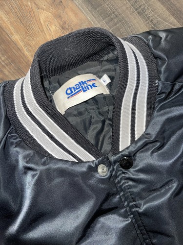 Vintage 80s/90s Los Angeles Raiders Satin Jacket by Chalk Line Black size Large - Picture 4 of 8