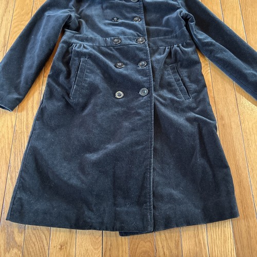 Vintage 2007 Gymboree Double Breasted Velour Dress Church Coat Black Girls Sz 7 - Picture 3 of 7