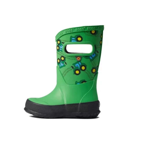 Stivali da pioggia Bogs Kids verde trattore gomma bambino grande taglia 2 (8-9 anni) nuovi con scatola - Foto 2 di 6