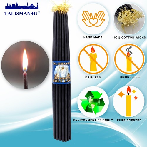 33 velas rojas verdes negras cónicas de iglesia cera de abejas natural aroma a miel 11" - Imagen 2 de 12
