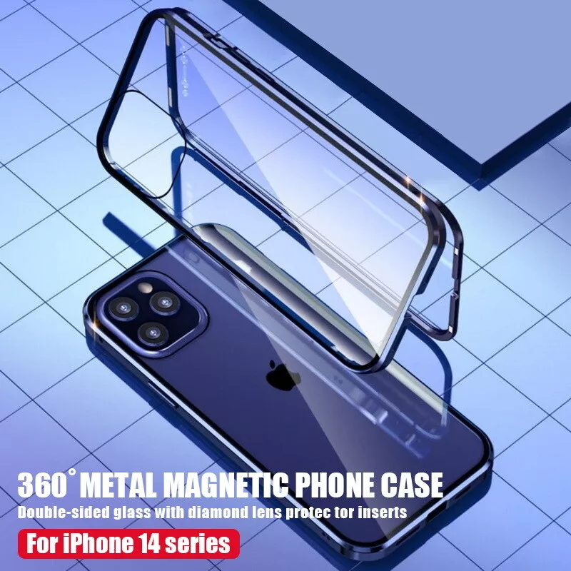 For iPhone 16 Plus 15 14 Plus 13 Pro 12 Magnetic Shockproof Glossy Full Case - Image 2 of 4