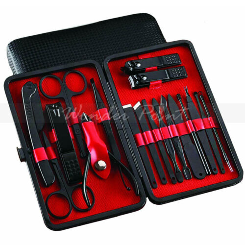 18PCS Pedicure / Manicure Set Nail Clippers Cleaner Cuticle Grooming Kit Case - Picture 3 of 12