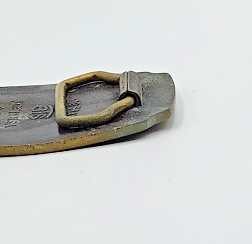 Hebilla de cinturón de latón macizo BTS Wild Horses 1978 de colección EE. UU. Western Rodeo - Imagen 10 de 13